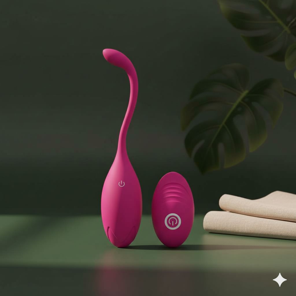 magenta grapeva discreet massager on fabric background