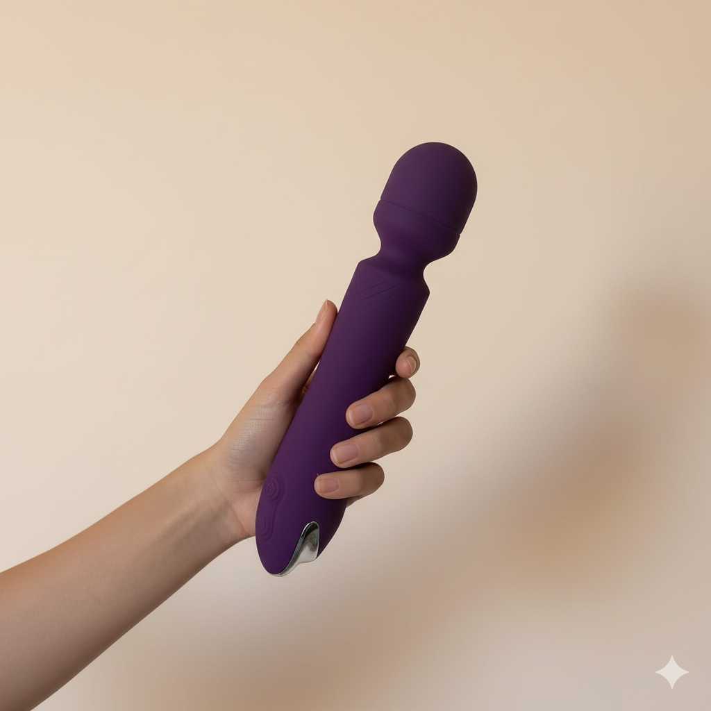 silicone wand massager close-up of handle